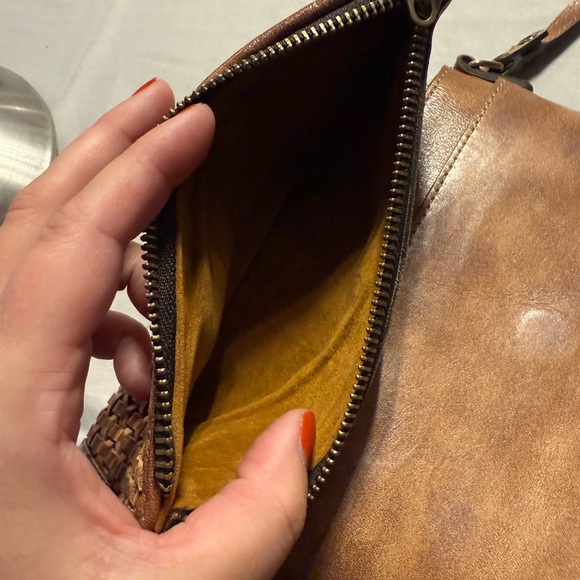 Patricia Nash Brown Woven Leather Crossbody Bag Trendy - Picture 7 of 9